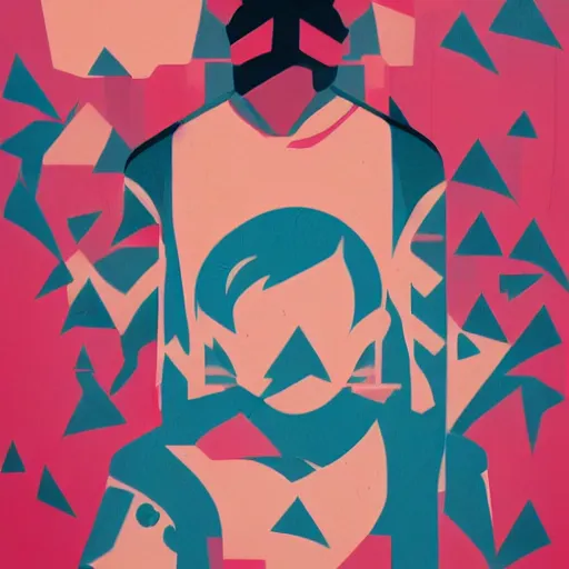 Image similar to Babyface Ray Painting by Sachin Teng, asymmetrical, Organic Painting , Matte Painting, geometric shapes, hard edges, graffiti, street art,:2 by Sachin Teng:4