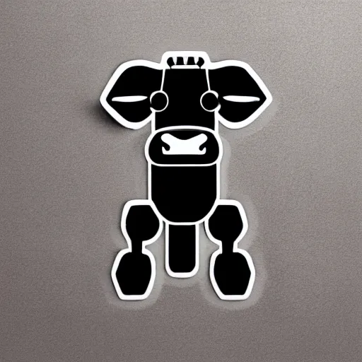 Image similar to boston dynamics robot cow as an svg sticker, 2 d, flat, vector art