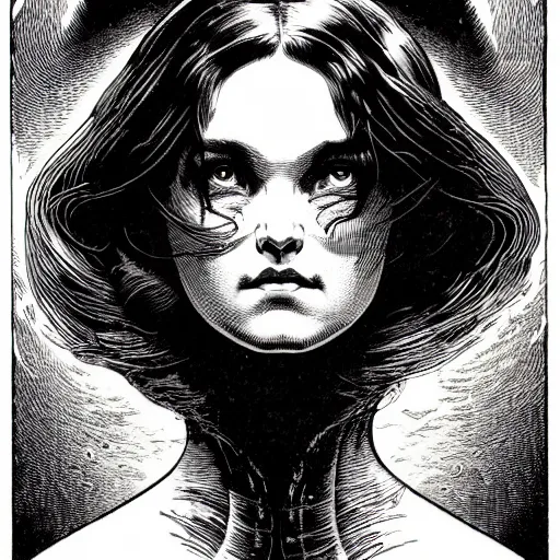 Image similar to portrait soft light, by bernie wrightson and killian eng and joe fenton, inspired victorian sci - fi, etching, fine, sharp high detail, print,