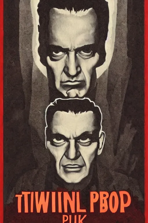 Prompt: Pulp book cover of Twin Peaks artwork by James Bingham