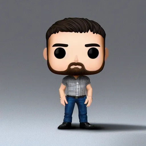 Image similar to “ very photorealistic photo of a hasan piker funko pop on a white background, award - winning details ”