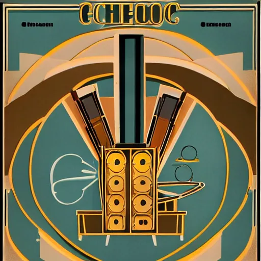 Image similar to artdeco retro image of retro chemistry school equipment