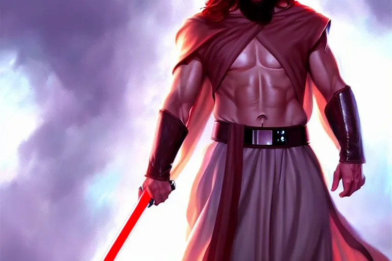 Prompt: the devil dressed as jesus christ ; art by artgerm ; digital art ; character art ; star wars