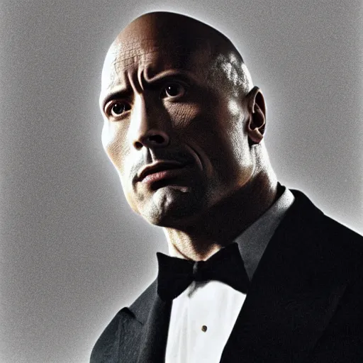 Image similar to Still of Dwayne Johnson from the GodFather (1980), 8k photography