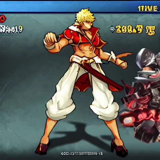 Image similar to alexander lukashenko as a character in guilty gear strive game.