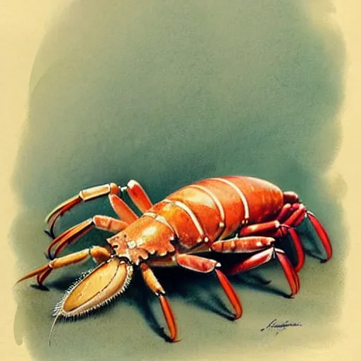 Image similar to 1950s lobster . muted colors.))))) by Jean-Baptiste Monge