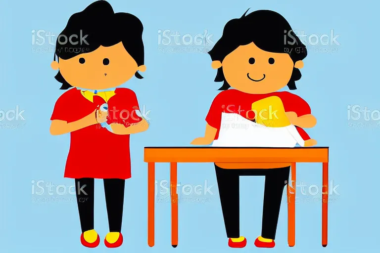 Image similar to teacher. clean cel shaded vector art. illustration art