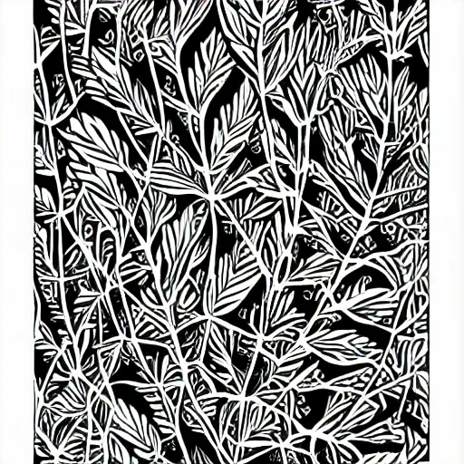 Image similar to abstract plant design digital artwork monochromatic black and white