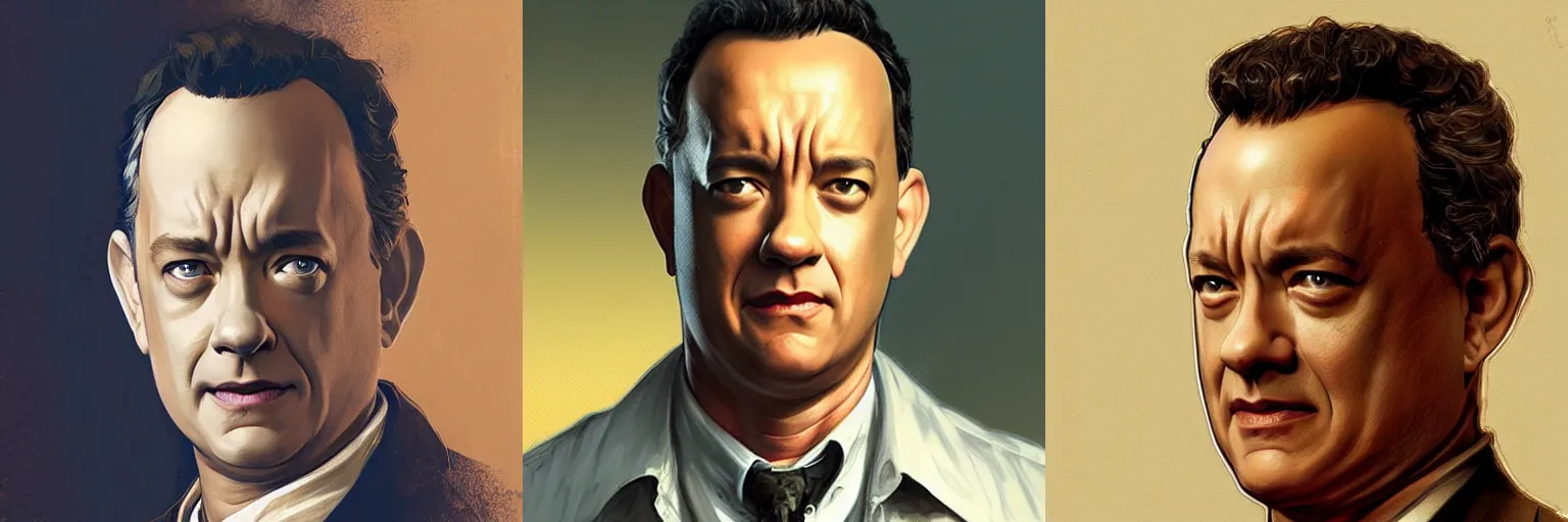 Prompt: portrait of Tom Hanks as a detective, highly detailed, digital painting, artstation, concept art, sharp focus, illustration, art by artgerm and greg rutkowski and alphonse mucha