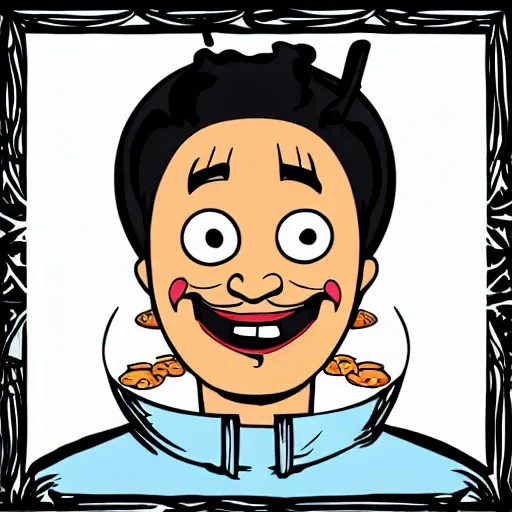 Image similar to portrait of a cook smiling at the camera, cartoon, digital art, symmetrical face