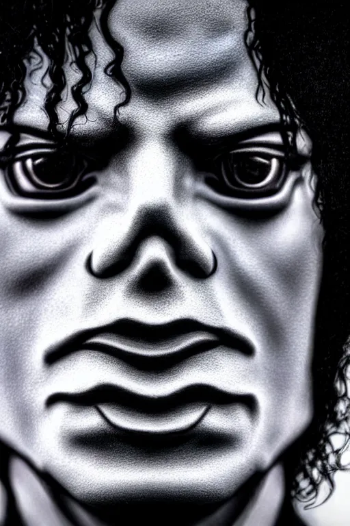 Prompt: michael jackson without nose, hdr, masterpiece, photorealistic, cinematic, intricate detail, smooth, 4 k, aesthetic, dynamic lighting, baroque object, sharp focus, hyper detailed, featured face details, arstation trending, ultra realistic, winning pullitzer award photo by : canon eos 5 d mark iv, by karah mew and adnan abidi and jodie bateman