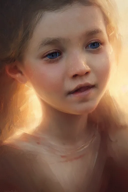 Image similar to babylonian girl, joyful, close-up portrait, intricate, elegant, volumetric lighting, scenery, digital painting, highly detailed, artstation, sharp focus, illustration, concept art, ruan jia, steve mccurry