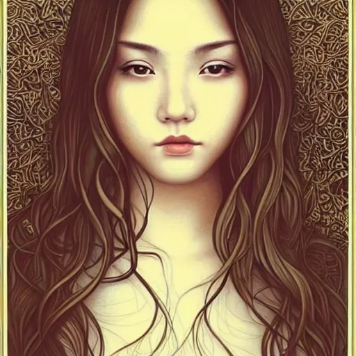 Prompt: portait of beautiful and pretty girl, high quality detailed face, elegant, art by audrey kawasaki