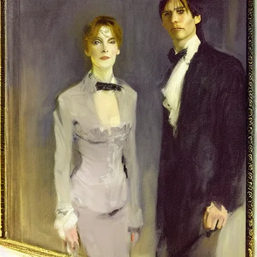 Prompt: the picture of dorian gray in the style of john singer sargent, james mcneill whistler, oil on canvas