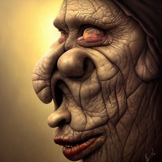 Image similar to gediminas pranckevicius | close up portrait of a the death in the sinister valley of despair, one mouth, one nose, two eyes, oil painting by tomasz jedruszek, cinematic lighting, pen and ink, intricate line, hd, 4 k, million of likes, trending on artstation