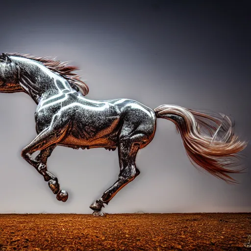 Image similar to cyborg horse, 4 k photography, trending on gurushots