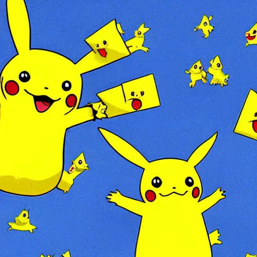 Image similar to five million pikachus attacking the world