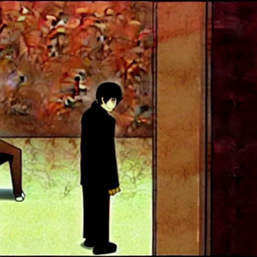 Prompt: a man enters the dream world of another man, by satoshi kon, surreal, serene