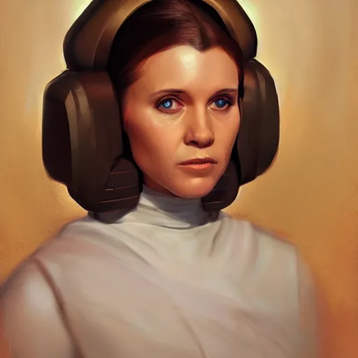 Image similar to portrait of a Princess Leia by Mandy Jurgens and Richard Schmid