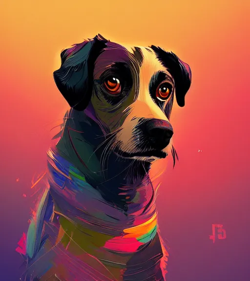 Prompt: the portrait of a dog by petros afshar and james gilleard and alena aenami, 4 k, trending on artstation, wallpaper, dogs