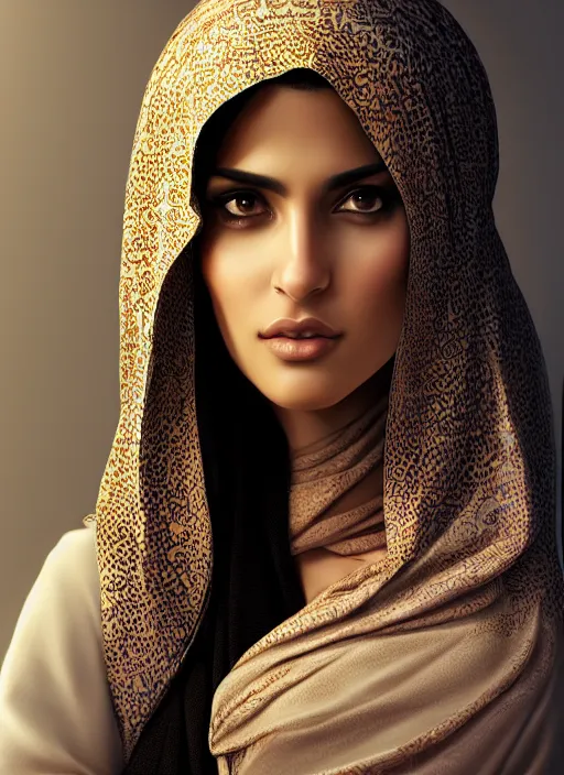 Prompt: photo of a gorgeous young arabic woman in the style of stefan kostic, realistic, sharp focus, 8k high definition, insanely detailed, intricate, elegant, art by stanley lau and artgerm