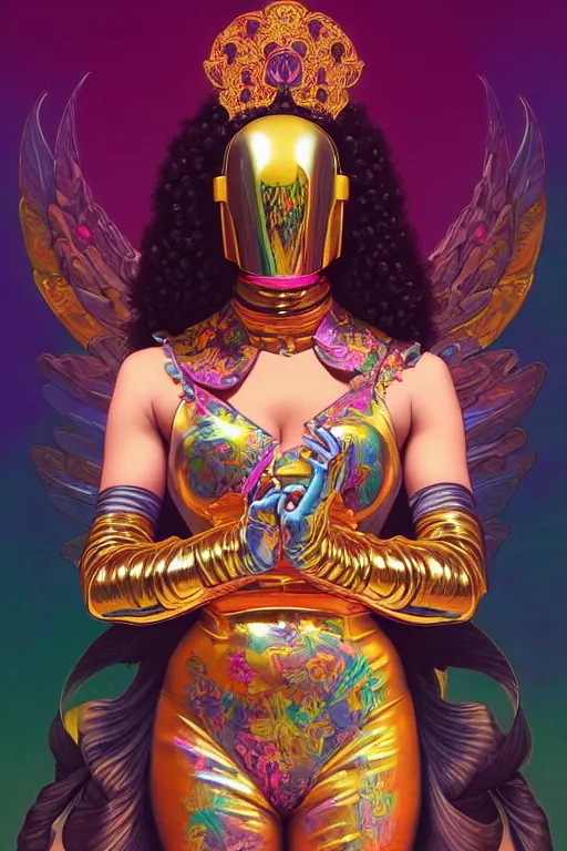 Image similar to a full body portrait of the lisa frank daftpunk vaporwave diva, gothic, highly detailed, digital painting, crown of skulls, artstation, smooth, sharp focus, illustration, art by artgerm and greg rutkowski and alphonse mucha and william - adolphe bouguereau