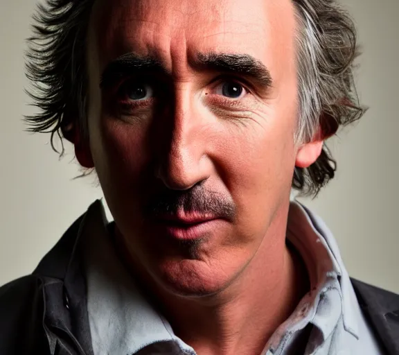 Image similar to a very ugly studio photograph of Steve Coogan; f/1.4; 90mm