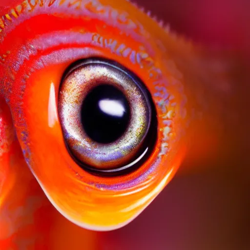 Image similar to fiery whimsical emotional eyes cephalopod, in a photorealistic macro photograph with shallow dof