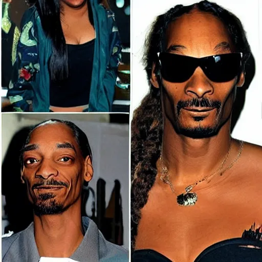 Image similar to Snoop Dogg. Curvy Female body. Feminine Features. Calvin Broadus. FROG.