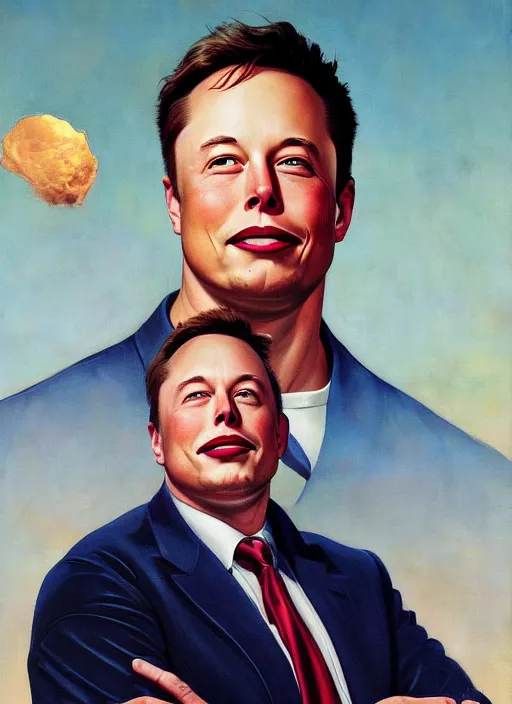 Image similar to ( ( ( portrait of elon musk ) ) ) by thomas blackshear, spacex, mars mission,