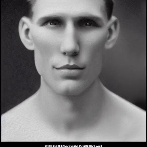 Image similar to A photograph portrait of Jerma985 with short hair in the early 1930s, taken in the early 1930s, grainy, taken on a early 1930s Kodak Camera, realistic, hyperrealistic, very realistic, highly detailed, very detailed, extremely detailed, detailed, digital art, trending on artstation