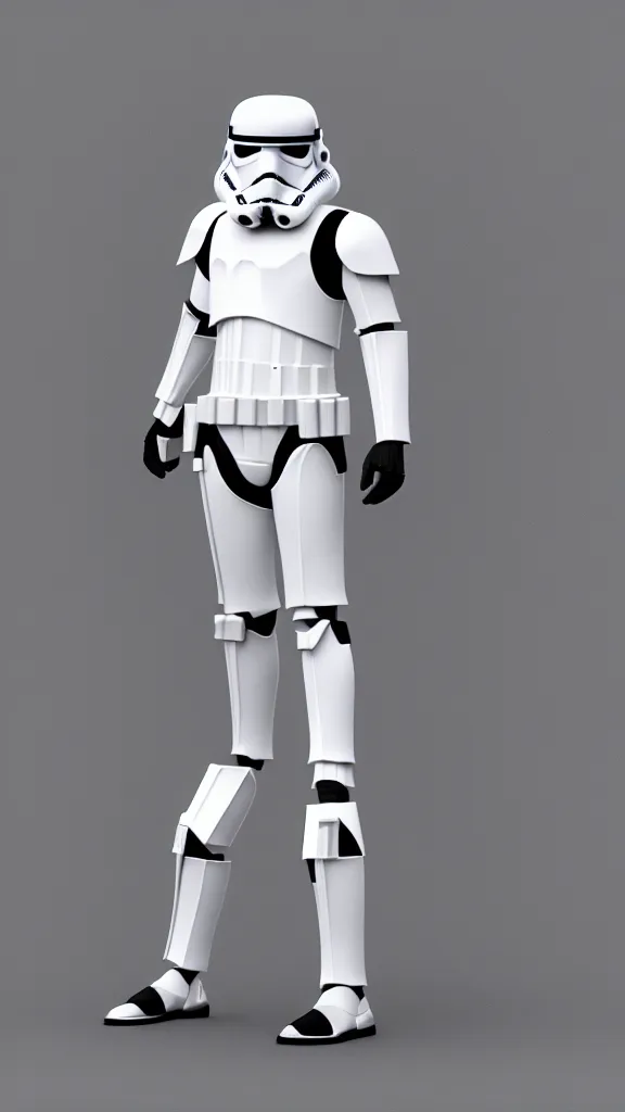 Image similar to a stormtrooper as a low - poly 3 d render. color harmony, 8 k detail, gallery quality, hd wallpaper, premium prints available, hyper - detailed, intricate design.