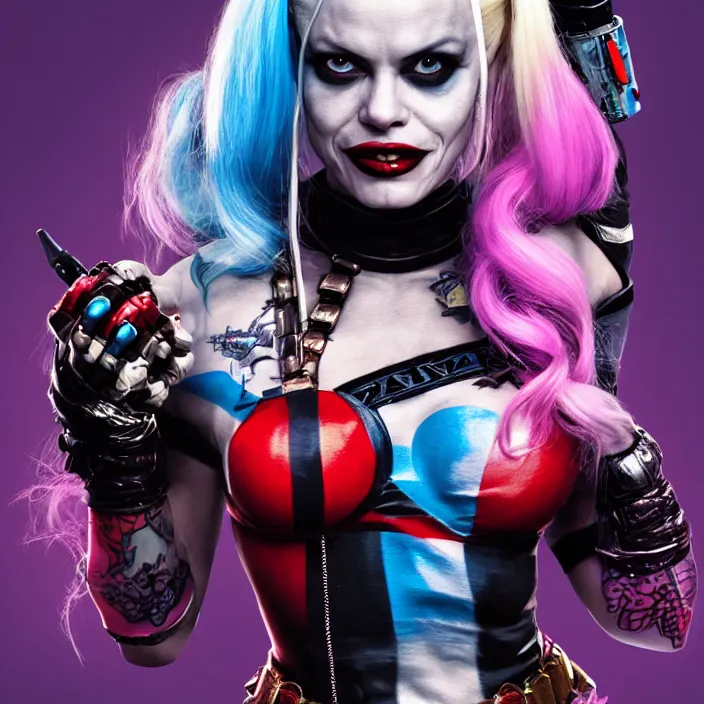 Prompt: portrait of Pamela Anderson as a harley quinn in Suicide Squad. HD,4K. intricate. intricate artwork. by Tooth Wu, wlop, beeple, dan mumford. octane render, trending on artstation, greg rutkowski very coherent symmetrical artwork. cinematic, hyper realism, high detail, octane render, 8k, iridescent accents