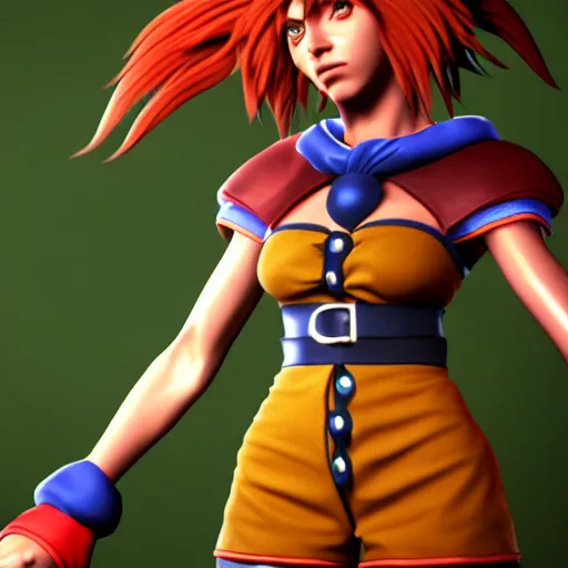 Image similar to Serge from Chrono Cross, high detail, unreal engine 5, detailed, 8k