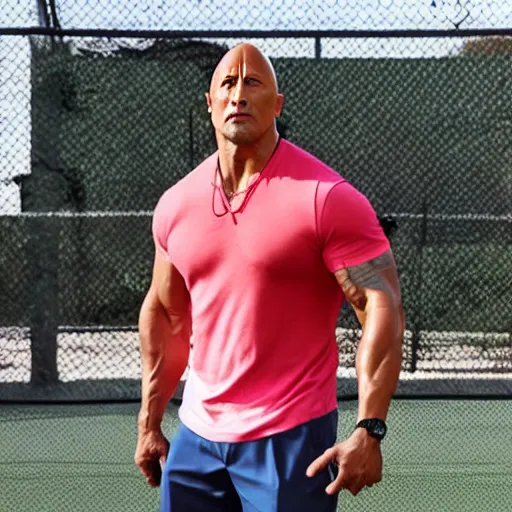 Image similar to Dwayne Johnson as tennis player