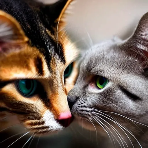 Image similar to photo of a cat kissing another cat