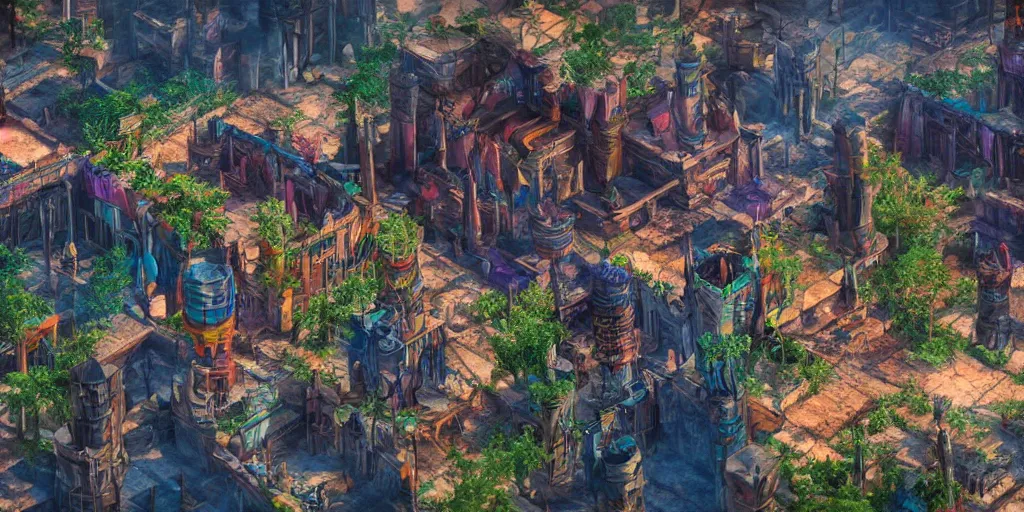 Prompt: planescape torment city of sigil in unreal engine 5 highly colorful detailed realistic render