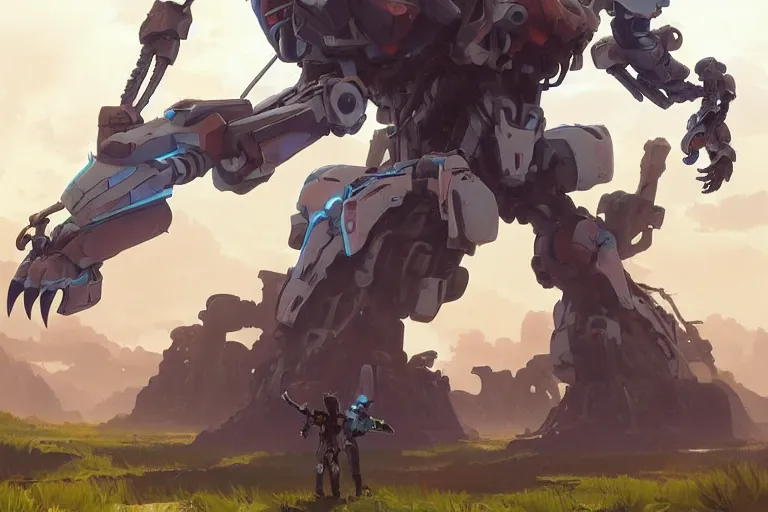 Image similar to longleg machine mecha animal beast robot of horizon forbidden west horizon zero dawn bioluminiscence, behance hd by jesper ejsing, by rhads, makoto shinkai and lois van baarle, ilya kuvshinov, rossdraws global illumination