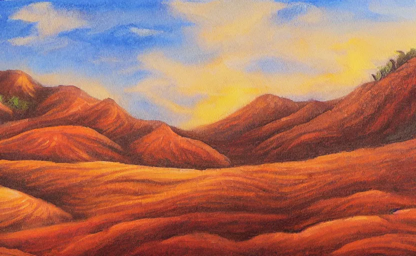 Image similar to a detailed painting of a cinnamon landscape