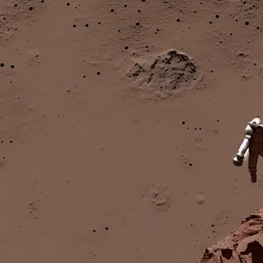 Image similar to a statue of mike tyson on mars, with earth as a little dot in the background in space.