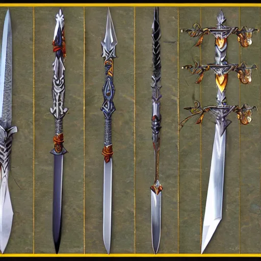 Image similar to elemental fantasy sword collection