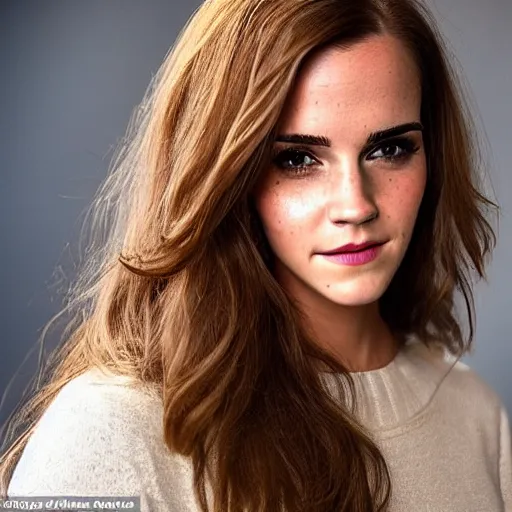 Image similar to a full - figure profile photograph of a woman who is a genetic combination of emma watson and kim kardashian