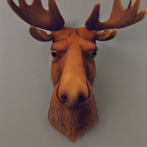 Image similar to anthropomorphic moose, portrait