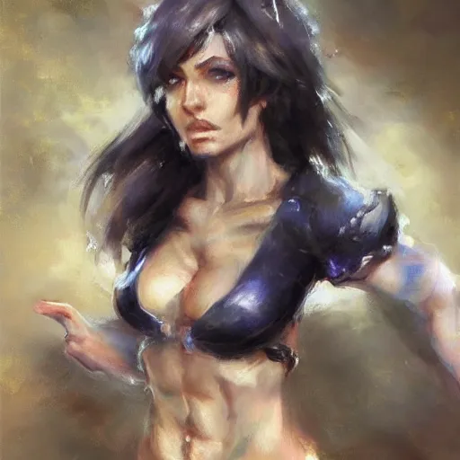 Prompt: muscular fubuki by daniel gerhartz, trending on art station