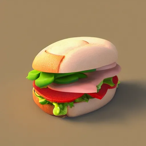 Image similar to sandwich in a disney style, 3 d render octane