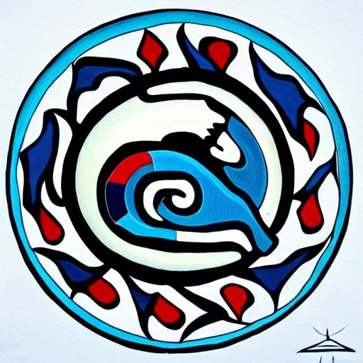 Image similar to whale in style of haida gwaii, pacific northwest coast, native american art, clean