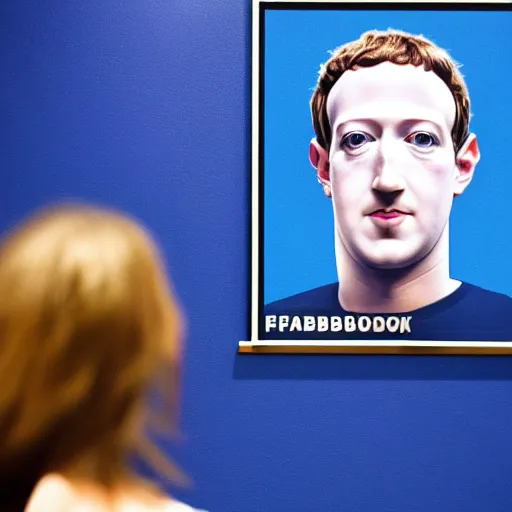 Image similar to a poster of the Big brother is watching you with face of mark Zuckerberg