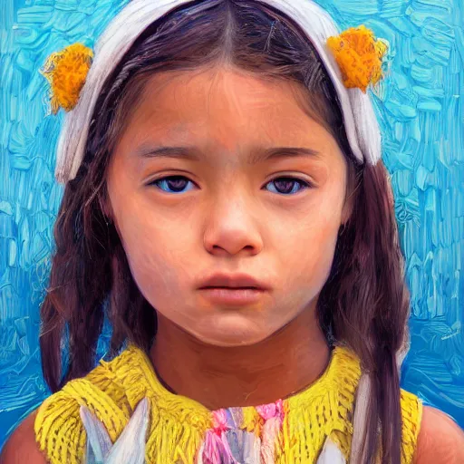 Image similar to a detailed portrait of a little girl in the desert, art illustration, incredibly highly detailed and realistic, 8 k, sharp focus