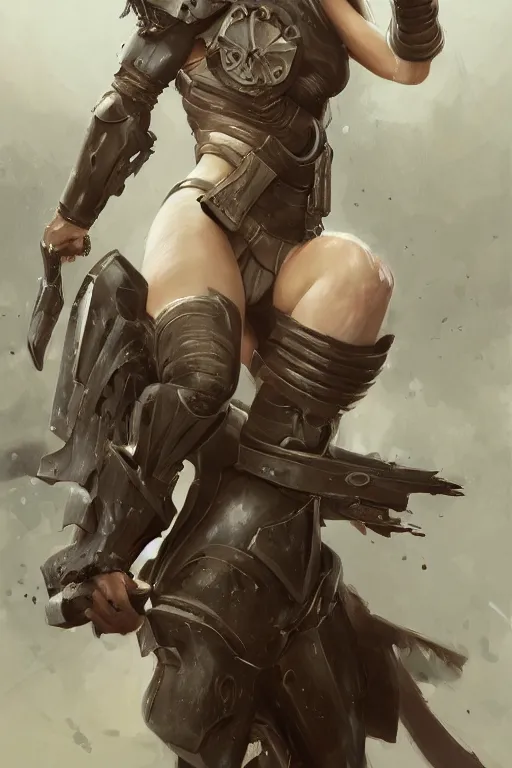 Prompt: a photorealistic painting of an attractive young girl, partially clothed in battle armor, olive skin, long dark hair, beautiful bone structure, perfect eyes, symmetrical facial features, intricate, elegant, digital painting, concept art, illustration, sharp focus, minimal artifacts, from Metal Gear, in the style of Ruan Jia and Mandy Jurgens, by Greg Rutkowski, trending on Artstation, award winning