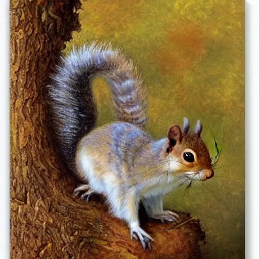 Image similar to a fluffy squirrel by sophie anderson